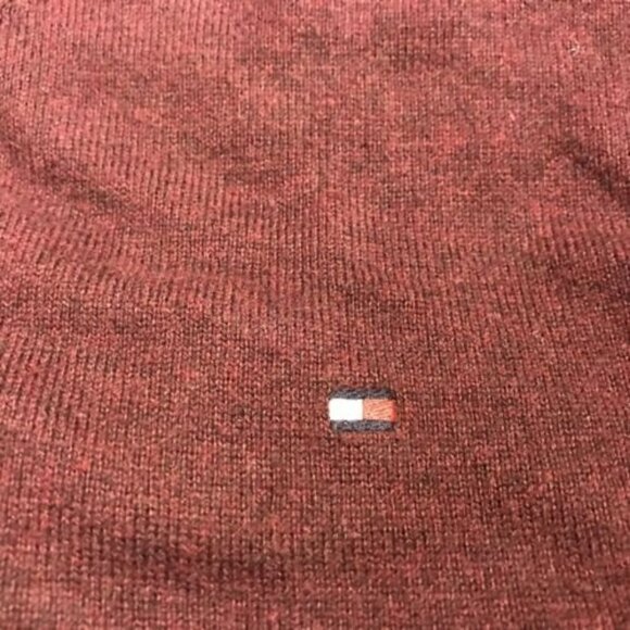 Tommy Hilfiger‎ Size L Mens Cotton Cashmere Blend Pullover Sweater Burgundy Wine - Picture 3 of 8